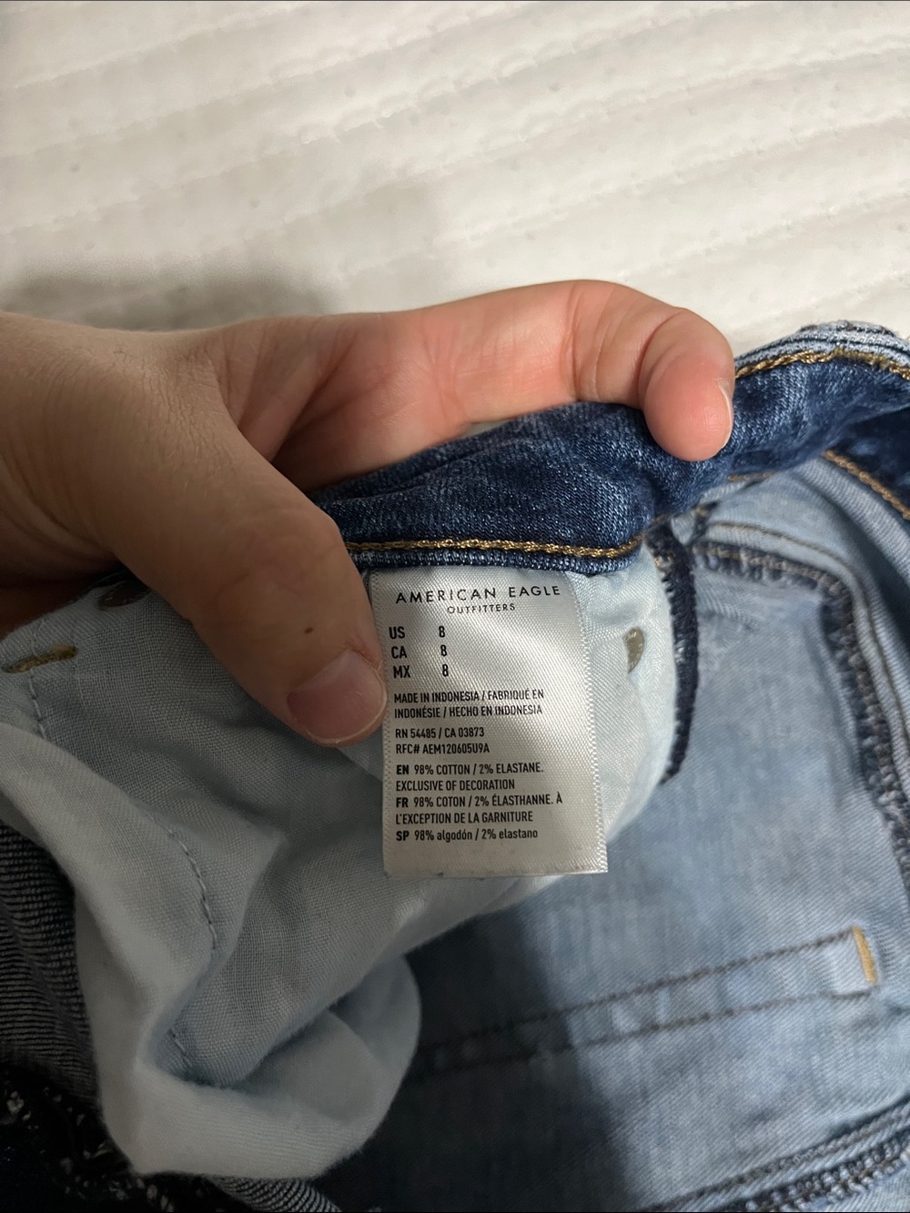 American Eagle Outfitters Medium Blue Distressed Denim Shorts - Picture 3 of 4